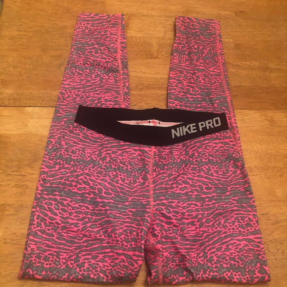 Nike Pro zebra print leggings very good cond XL